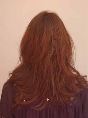 ロング　ヘアスタイル　
ナチュラルエアウェーブバック